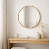 J -line Spiegel Aurora Round - Fer / Gas - Gold - Small - Ø 61 cm en situation