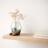 J -line Vase Gamal - Bois / verre - Natural / Transparent - Small - Ø 10 cm en situation