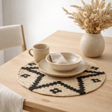 Set de table J-Line Round Star - jute - naturel en situation