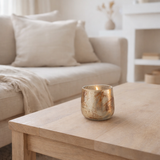 Bougeoir J-Line - verre - marron/or - petit en situation