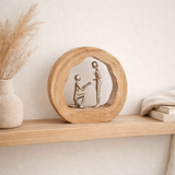 J-Line Decoration Figure Couple - Bois / Aluminium - Natural / White en situation