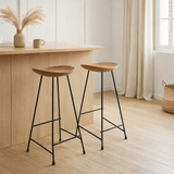 Chaise de bar J-Line - bois/fer - naturel en situation