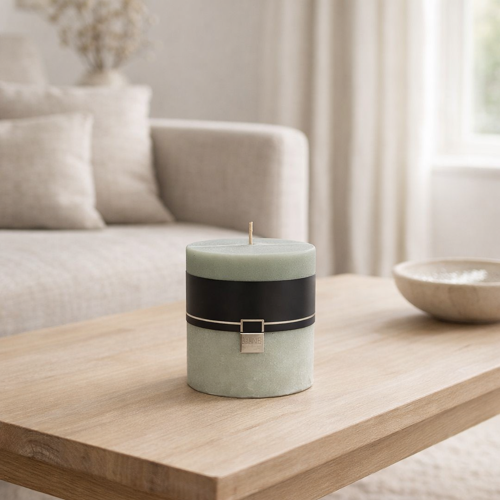 Bougie cylindrique J-Line - vert poudre - 64U en situation