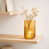 Vase J-Line Pattern - verre - orange - moyen - Ø 15 cm en situation