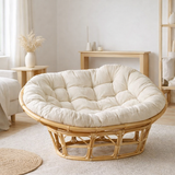 Canapé en rotin J-Line - avec coussin - jute/textile - naturel en situation