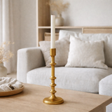 Bougeoir J-Line Classic - aluminium - ocre - petit en situation