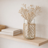 J - Tricot Vase en ligne - Verre / Anche - Transparent - Small - Ø 14 cm en situation
