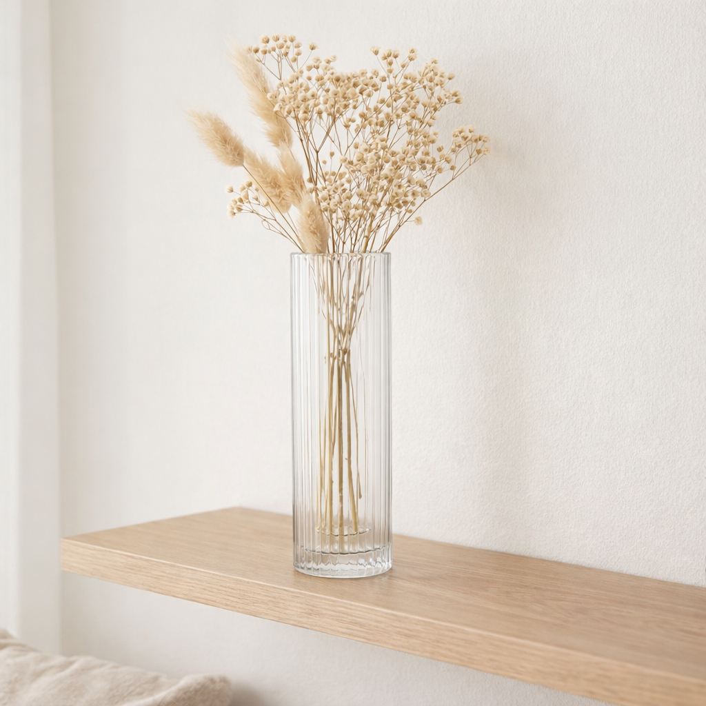 J-Ligne de cylindre en vase - Verre - Transparent - Moyen - 30 cm de haut en situation