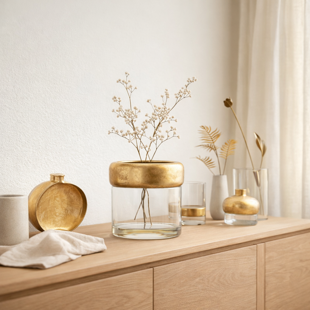 J -Line Vaas Cylinder Ring - Verre - Transparent - Ø 33 cm en situation