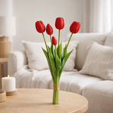 Bouquet j-line tulips 5 pièces pu medium rouge en situation