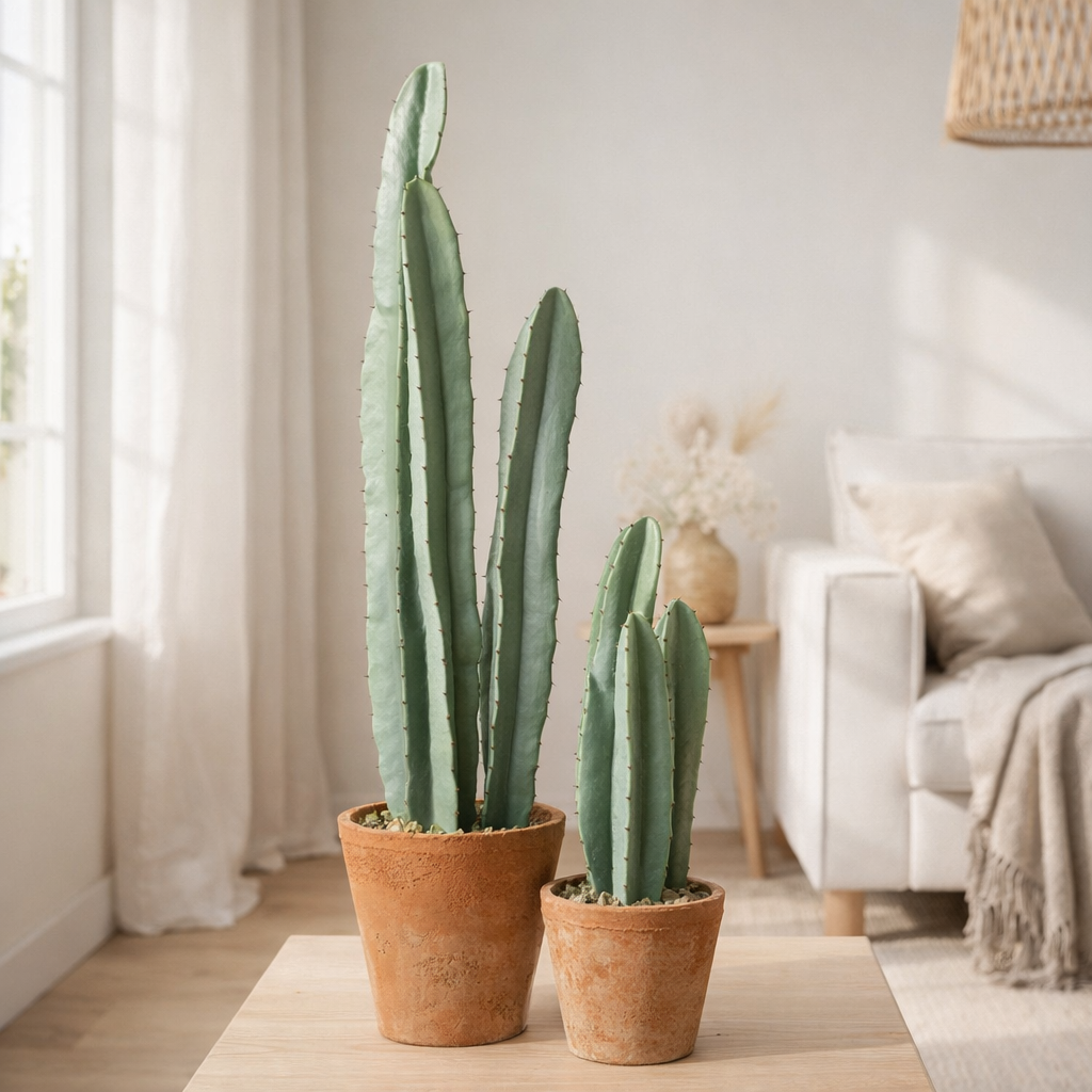 J-Line Cactus 3 pièces en pot plastique vert grand en situation