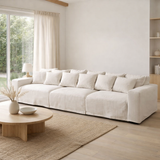 J-Line Housse pour assise + 9 coussins Monaco Linen XL Marshmallow Blanc en situation