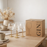 Verre J-Line High Gin - transparent/or - coffret cadeau - 4 pièces en situation