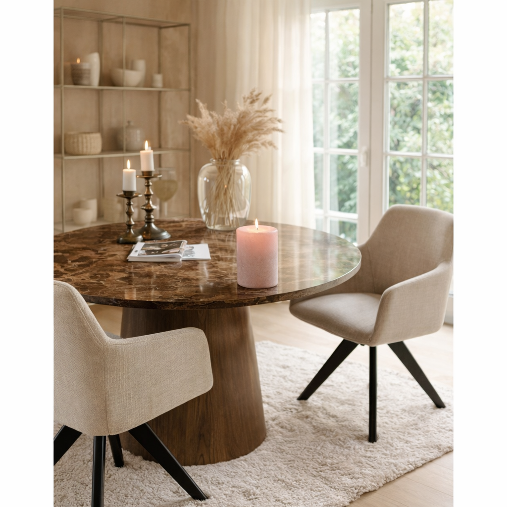 Bougie cylindrique J-Line Sable - rose clair - extra large - 95U en situation