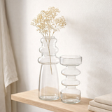 J -line Vase Luna - Verre - Transparent - Grand - 21 cm de haut en situation