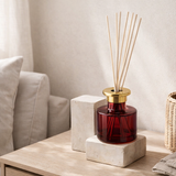 Bâtonnets parfumés J-Line Excellent - Champagne Rose - verre - rouge en situation
