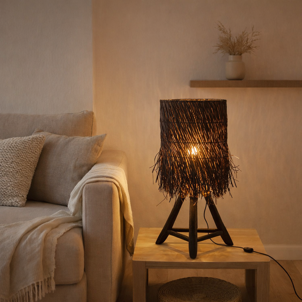 Lampe de table J-Line Branches Arthur - bois - marron - petite en situation