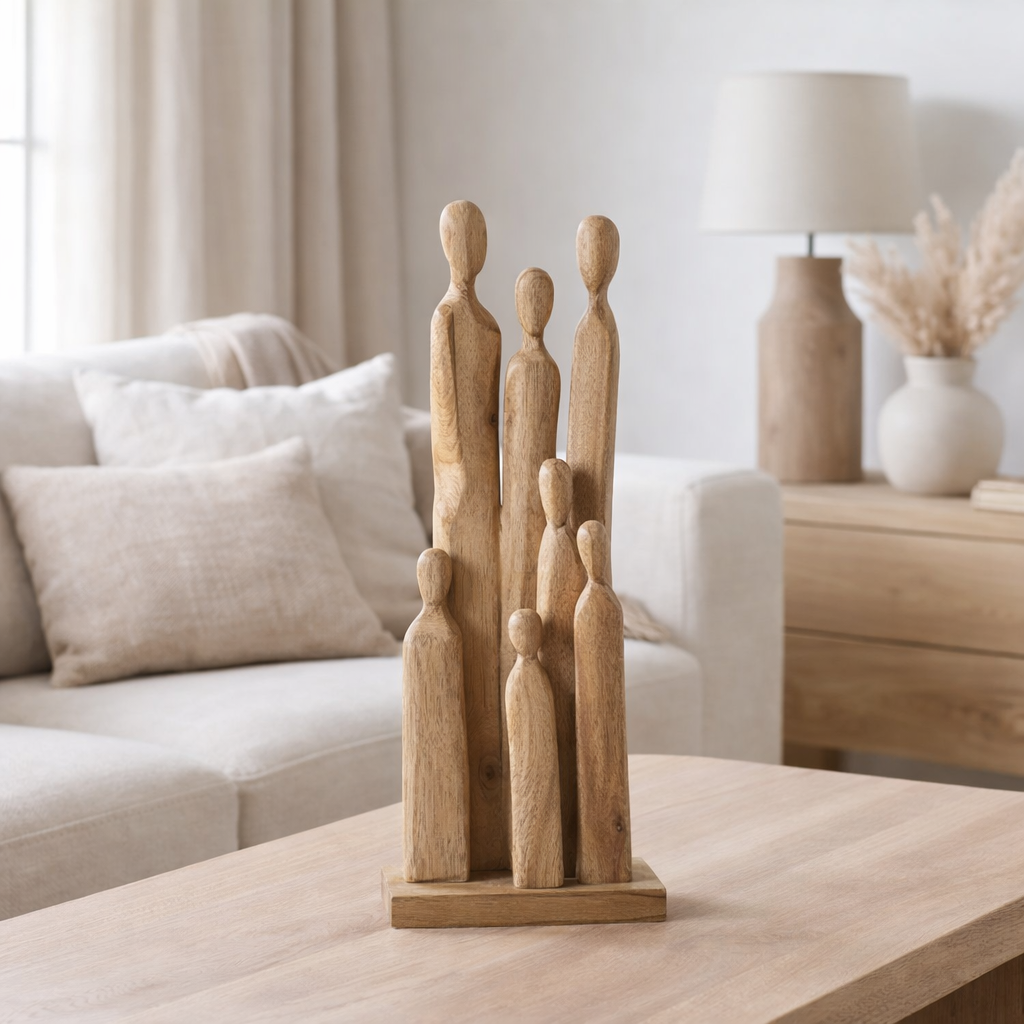 Groupe de figurines J-Line - bois - naturel en situation