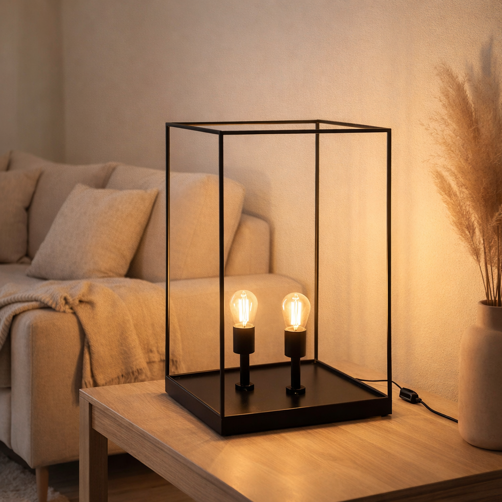 Cadre rectangulaire de lampe J -Line - Métal - noir - grand en situation