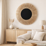 J -line Spiegel Mendi Round - Grass - Natural - Grand - Ø 110 cm en situation