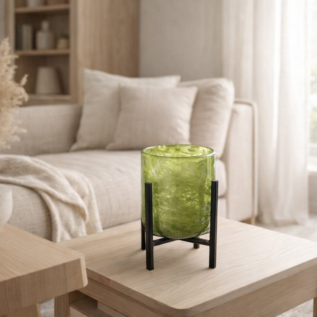 Lanterne J-Line Standing Marble - verre/fer - vert - petite en situation