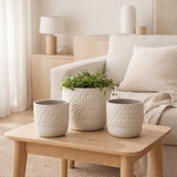 J -line Flowerpot Bol - Céramique - Blanc - Small - 2 pièces - Ø 12 cm en situation