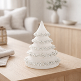 J-Line décoration Sapin de Noël Lignes - verre - paillettes/blanc/argent - petit en situation