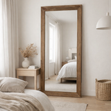 J -line Spiegel Rectangle - Wood - Brown - Grand - 90 x 176 cm en situation