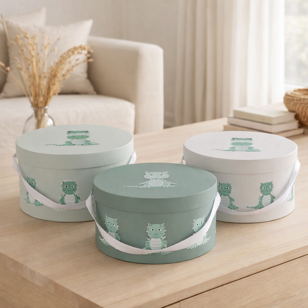 J-Line Lot de 3 Boites Dragon Paper Blanc/Menthe en situation