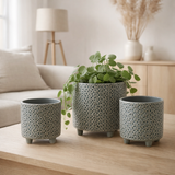 Pot de fleurs J-Line - Céramique - gris-bleu - Ø 16,5 cm en situation