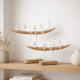 J-Line Decoration People on Couch - Wood / Metal - White / Naturel - Large en situation