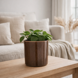 J -line Flowerpot Flek - Ceramics - Brown - Medium - Ø 20 cm en situation