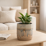 J -line Flowerpot Drop - Ceramics - Beige / Grey - Medium - Ø 18 cm en situation