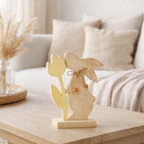 Décoration J -line Fleur de lapin - Bois - Jaune - Medium - Décoration de Pâques en situation