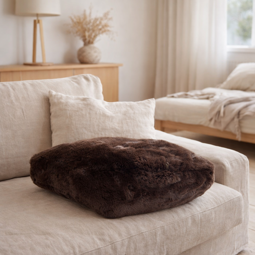 J-line coussin mignonne-polyester-dark brun en situation
