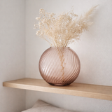 J-Ribbels ronds de vase - Verre - Rose - Grand - 25 cm de haut en situation