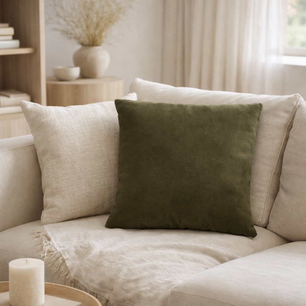 Coussin J-Line Tissé - polyester - vert en situation