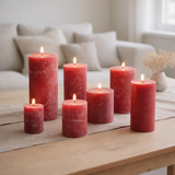 Bougie cylindrique J-Line - bordeaux - S - 18h en situation