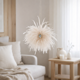 Suspension J-Line Plumes + Stone - plumes - écru en situation