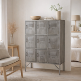 J -line Cabinet - 9 portes - métal - argent en situation