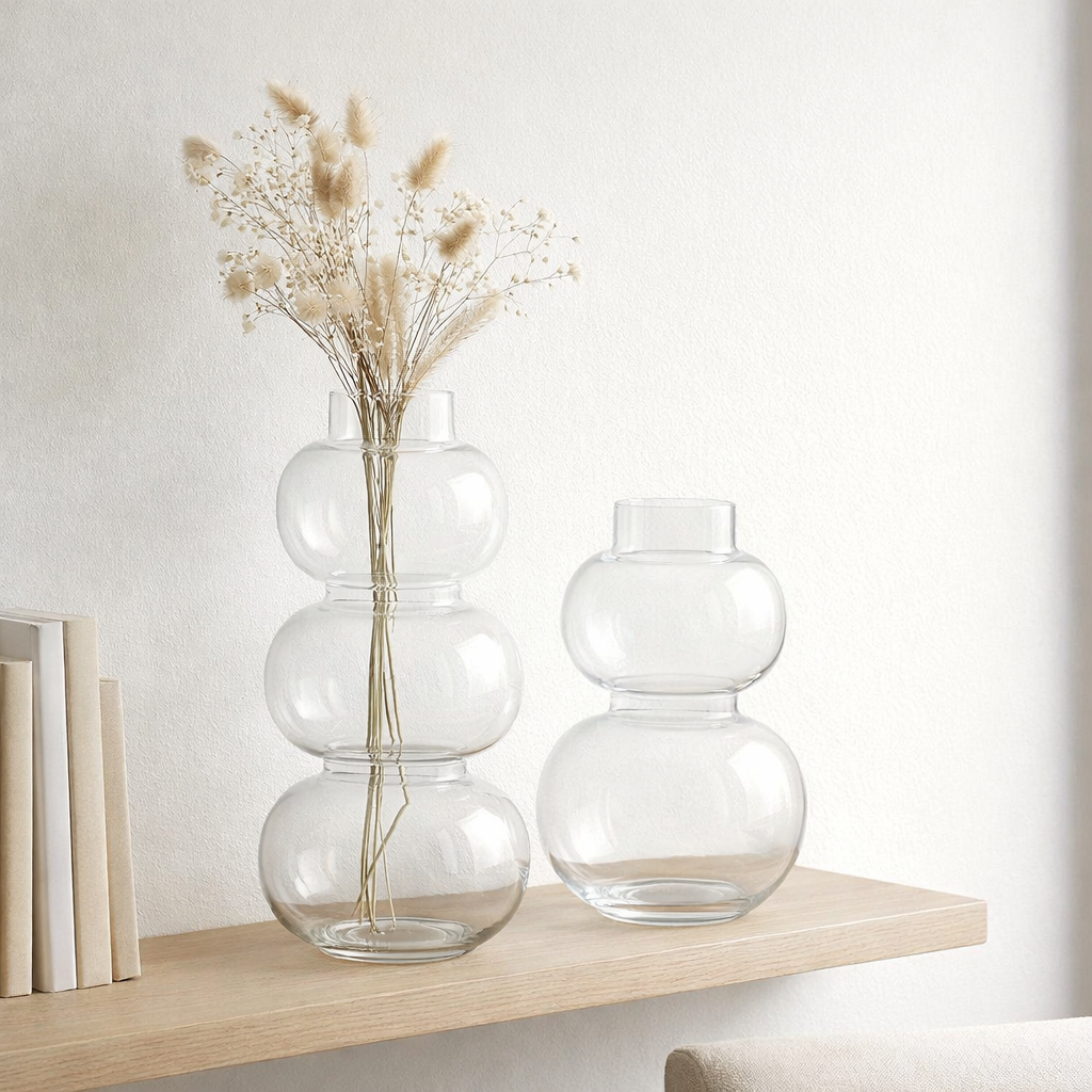 J -line Vase Bol - Verre - Transparent - Large - 36 cm de haut en situation