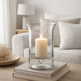 Bougeoir J-Line Plate Blurred - verre - transparent - petit en situation