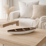 J-Line decoratie Boot + Roeispaan Vacay - hout - donkerbruin/blanc en situation