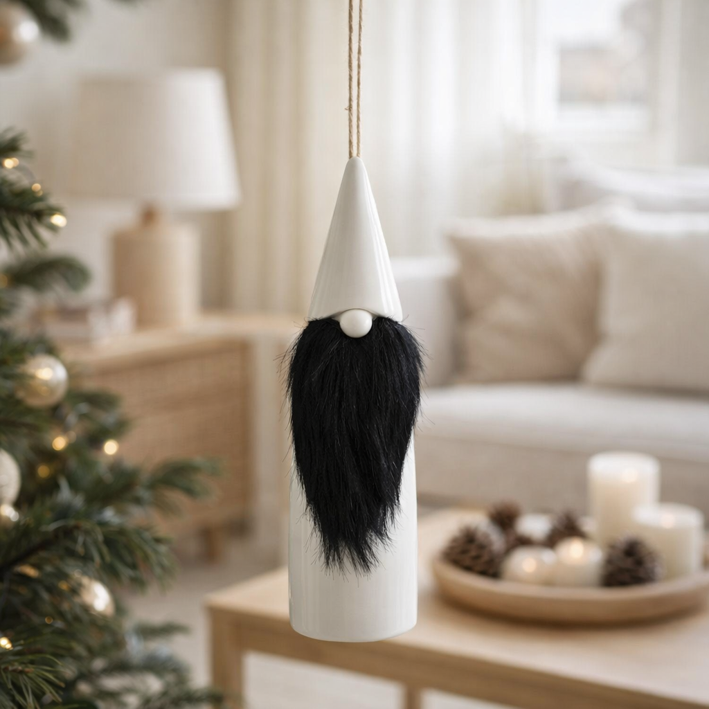 Suspension de Noël J-Line - céramique - noir/blanc - petit en situation
