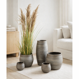 J-Line Herbe De Pampa 5 Têtes En Pot PVC Vert/Beige Petit en situation