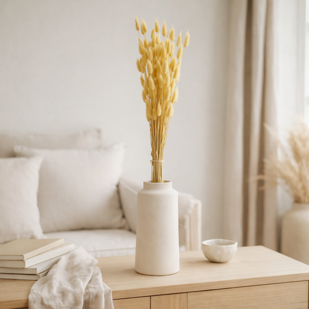 Fleurs séchées J-Line - Bundle Queue de lièvre - panache séché - jaune clair en situation
