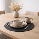 J-Line Set de table rond - plastique - noir en situation