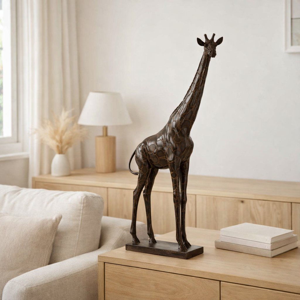 J -line Figure Giraf - Polyresin - Brown - Small en situation