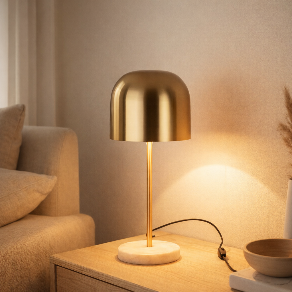 Lampe de table J-Line Queen - métal/marbre - or en situation