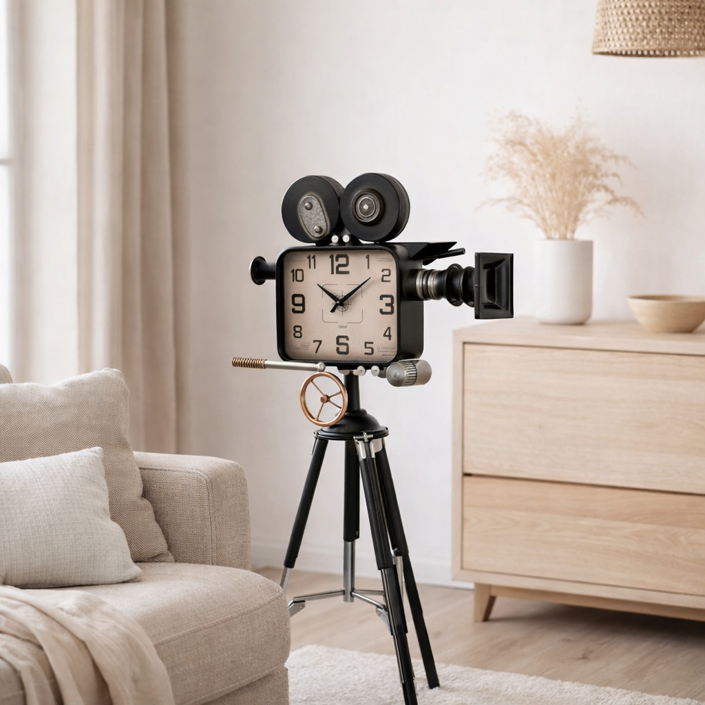 J -line Klok Camera sur Tripod - Metal - Black - 75 cm en situation